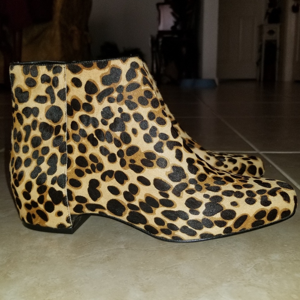 Leopard tan black print ANKLE BOOTS Booties